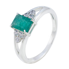 Ava Boho Green Gemstone Ring with Sterling Silver