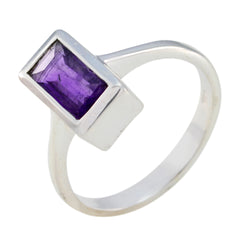 Araya Boho Purple Solitaire Ring in Sterling Silver