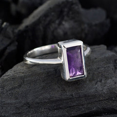 Araya Boho Purple Solitaire Ring in Sterling Silver