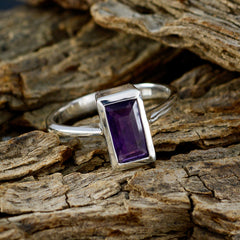 Araya Boho Purple Solitaire Ring in Sterling Silver