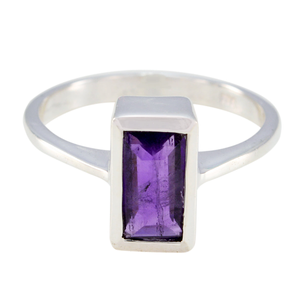 Araya Boho Purple Solitaire Ring in Sterling Silver Amethyst Purple