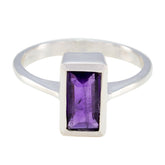 Araya Boho Purple Solitaire Ring in Sterling Silver Amethyst Purple