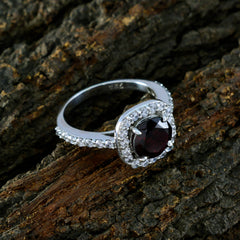 Harper Boho Red Halo Ring with Gemstone Accent