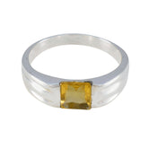 Milagros Boho Yellow Solitaire Ring Citrine Yellow