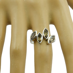 Hanna sterling silver ring with four marquise brown stones brown gemstone ring for women displayed on mannequin hand
