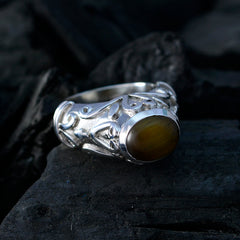 Putri Brown Gemstone Ring India with Silver Filigree