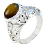 Putri Brown Gemstone Ring India with Silver Filigree Tiger Eye Brown