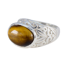 Elena Brown Solitaire Promise Ring with Tiger Eye Gemstone