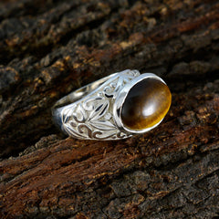 Elena Brown Solitaire Promise Ring with Tiger Eye Gemstone