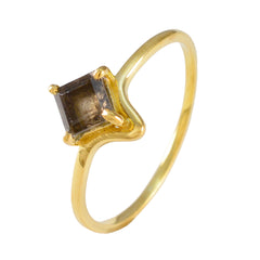 Nella Brown Solitaire Ring for Women Gold Plated