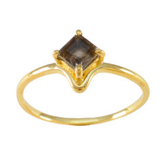 Nella Brown Solitaire Ring for Women Gold Plated