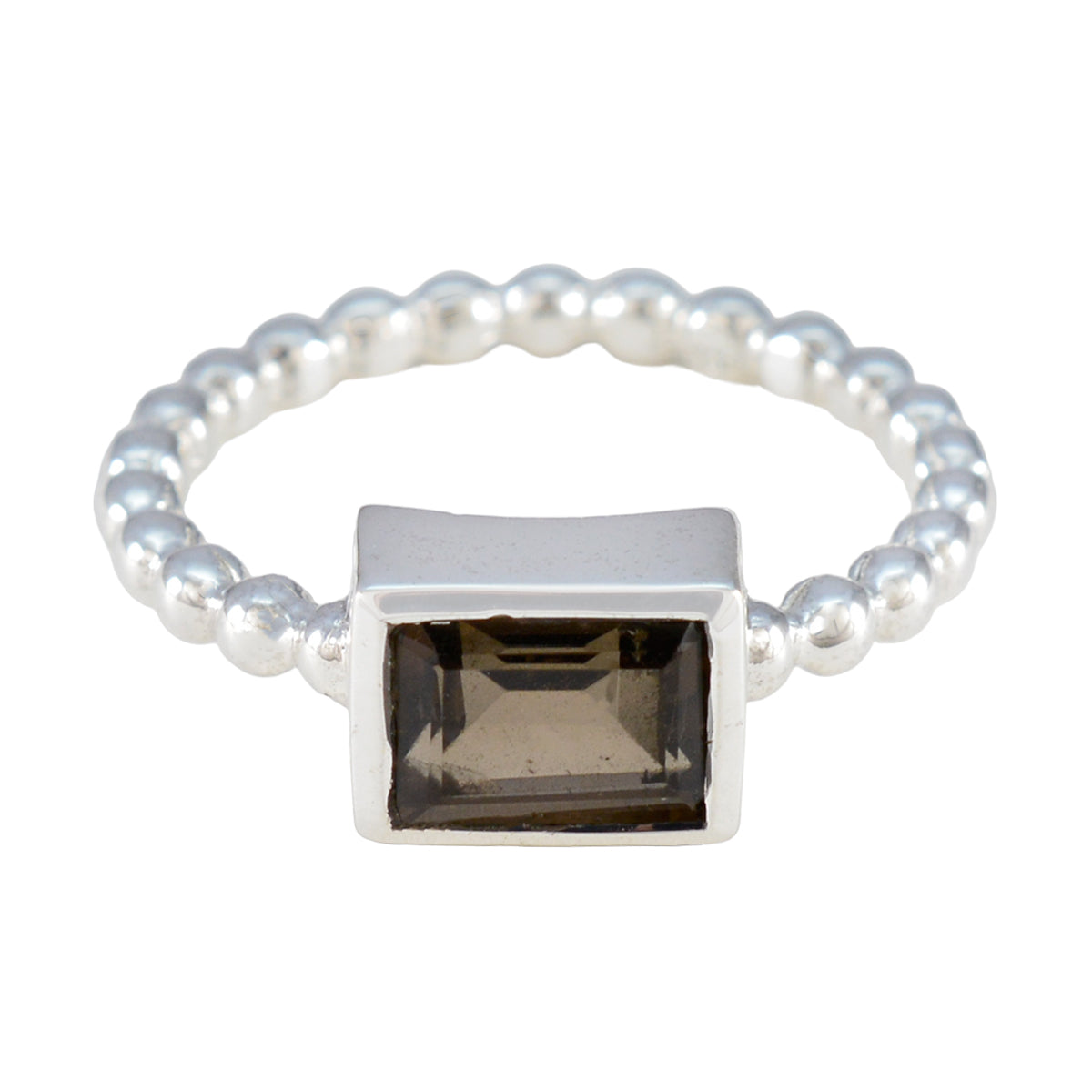 Kennedy Romantic Brown Solitaire Ring Smoky Quartz Brown