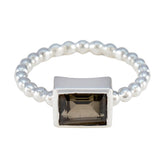 Kennedy Romantic Brown Solitaire Ring Smoky Quartz Brown