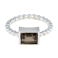 Kennedy Romantic Brown Solitaire Ring Smoky Quartz Brown