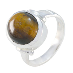 Aisha Brown Solitaire Ring with Tiger Eye Gemstone