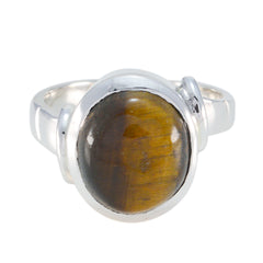 Aisha Brown Solitaire Ring with Tiger Eye Gemstone Tiger Eye Brown