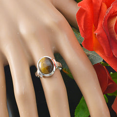 Aisha Brown Solitaire Ring with Tiger Eye Gemstone