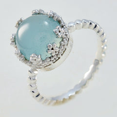 Maria Contemporary Blue Solitaire Ring in Silver