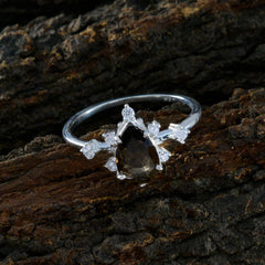 Hina Contemporary Brown Gemstone Ring with Accent Stones