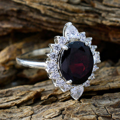 Liyana Contemporary Red Halo Ring with Gemstone Accent