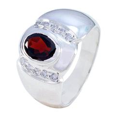 Noelia Contemporary Red Halo Ring with Gemstone Accent