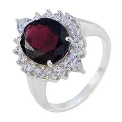 Liyana Contemporary Red Halo Ring with Gemstone Accent