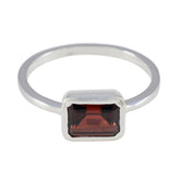 Mila Contemporary Red Solitaire Ring Garnet Red