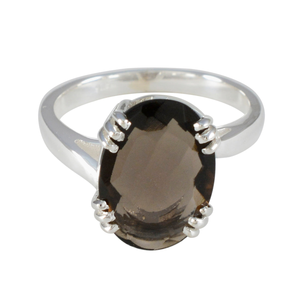 Layla Contemporary Brown Solitaire Ring Smoky Quartz Brown