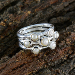 Amanda Contemporary White Gemstone Ring with Pearls