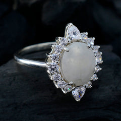 Victoria Contemporary White Halo Ring