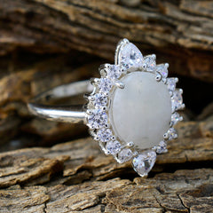 Victoria Contemporary White Halo Ring