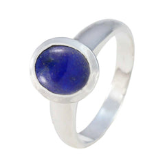 Riya Feminine Blue Solitaire Ring in Sterling Silver