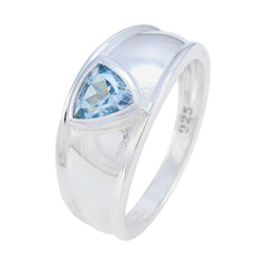 Aisha Geometric Blue Solitaire Ring