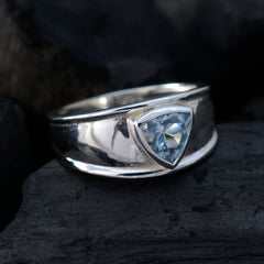 Aisha Geometric Blue Solitaire Ring