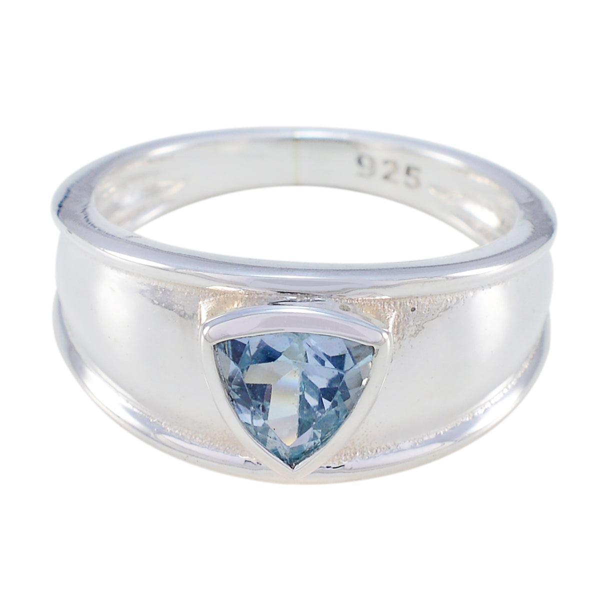 Aisha Geometric Blue Solitaire Ring Blue Topaz Blue