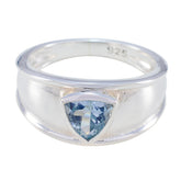 Aisha Geometric Blue Solitaire Ring Blue Topaz Blue