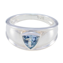 Aisha Geometric Blue Solitaire Ring Blue Topaz Blue