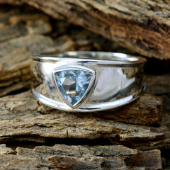 Aisha Geometric Blue Solitaire Ring