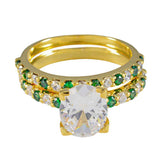Pilar Green Halo Promise Ring with Sparkling Gemstones Emerald CZ Green