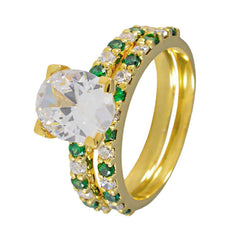 Pilar Green Halo Promise Ring with Sparkling Gemstones