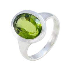 Lea Green Solitaire Ring with Oval Gemstone