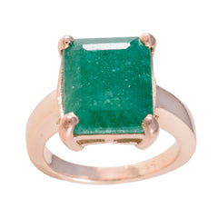 Dewi Green Solitaire Ring with Emerald Gemstone Indian Emerald Green