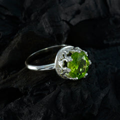 Giulia Green Solitaire Ring for Women in Silver