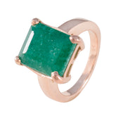 Dewi Green Solitaire Ring with Emerald Gemstone
