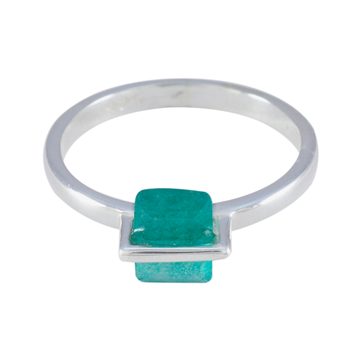 Saanvi Abstract Green Solitaire Ring Indian Emerald Green