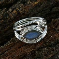 Valentina silver ring featuring marquise labradorite and small accent stone grey toi et moi ring