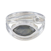 Valentina sterling silver ring with marquise grey stone and small round accent grey toi et moi ring