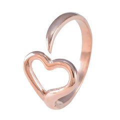 Ji eun rose gold heart shaped open ring with hollow heart and adjustable open band delicate minimalist design