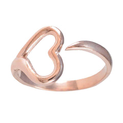 Ji eun rose gold heart shaped open ring with hollow heart outline and adjustable open band