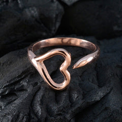 Rose gold heart shaped open ring delicate adjustable minimalist jewelry for everyday wear